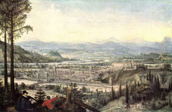 Вид города Линца (Лукас Валькенборх)